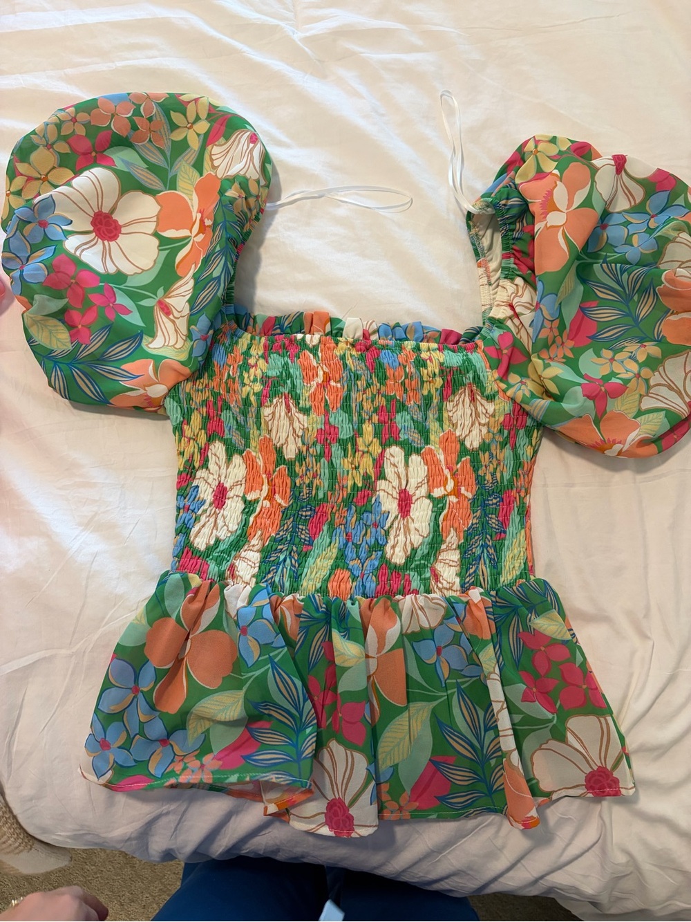 Flying Tomato Floral Smocked Top